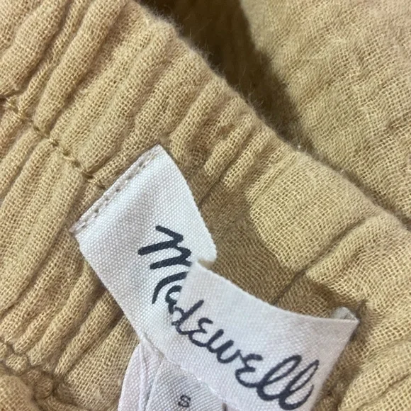 Madewell Lightspun Tapered Huston Pull-On Crop Pants Double Gauzy Cotton Sz S - Picture 4 of 5